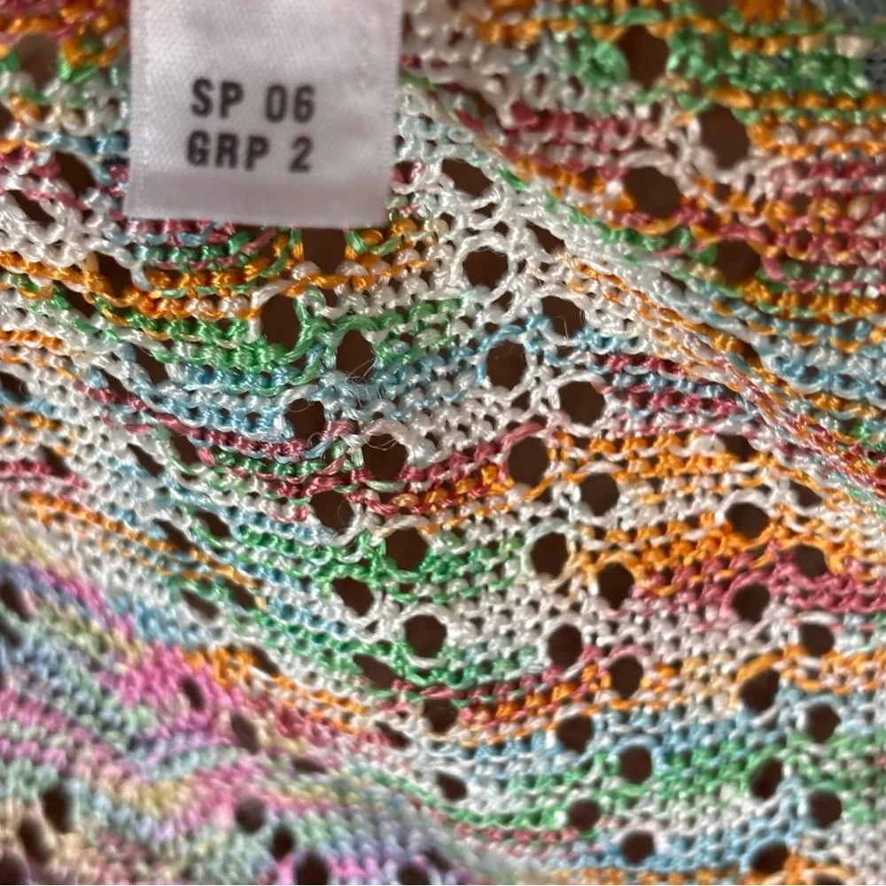 NWOT St John Sport Pastel Multicolor Open  Knit Luxury Cardigan Sz XL(L)